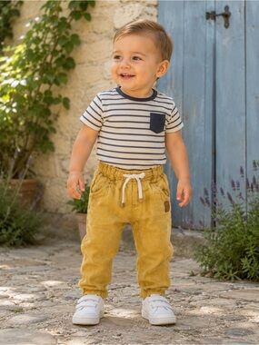Souris Mini linen blend Mustard Pull-On  Pants size 18-24 months